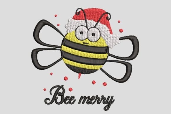 Bee Merry Christmas Embroidery File