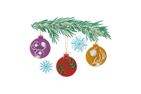 Christmas Balls on a Pine Tree