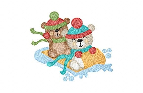 Christmas Bears Embroidery Design