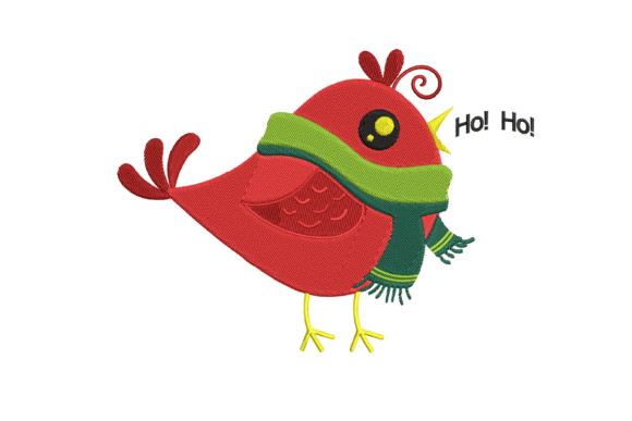 Christmas Bird Embroidery Design