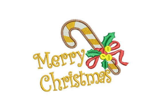 Christmas Candy Cane Embroidery