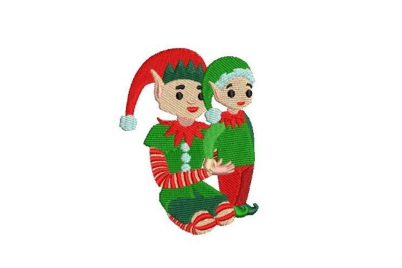 Elf Family Kid with Dad