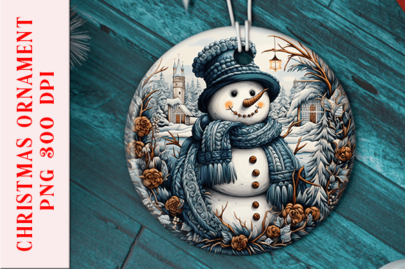 Embroidery Snowman Christmas Ornament