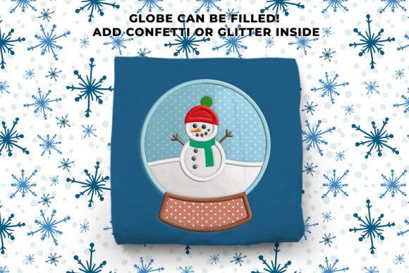 Fillable Snowman Snow Globe Applique