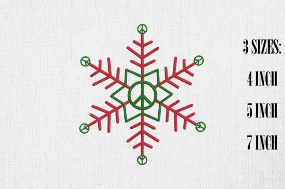 Hippie Peace Symbol Snowflake Christmas