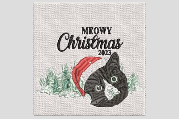 Meowy Merry Christmas 2023 Embroidery