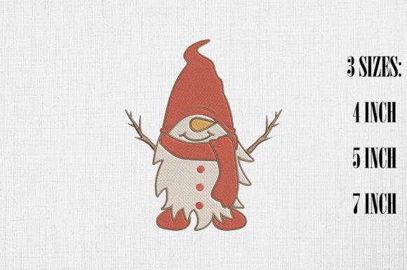 Snowman Gnome Embroidery Design